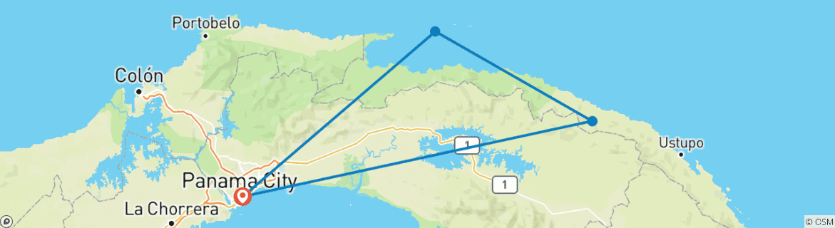 Karte mit der Reiseroute