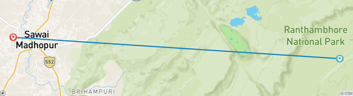 Foto van een kaart met de route van de rondreis