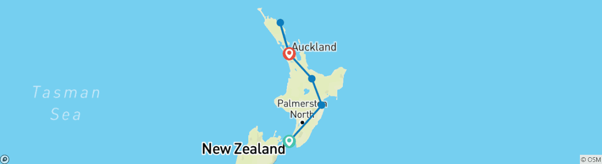 Foto van een kaart met de route van de rondreis