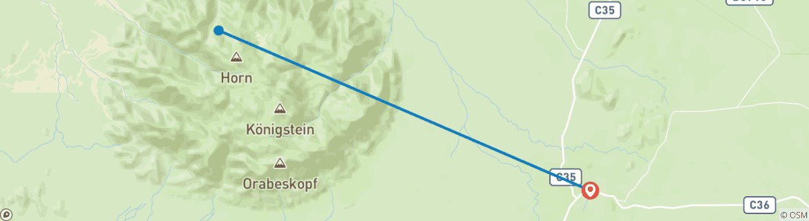 Karte mit der Reiseroute