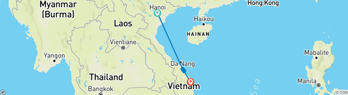 Carte du circuit Un avant-goût du Vietnam - mini voyage