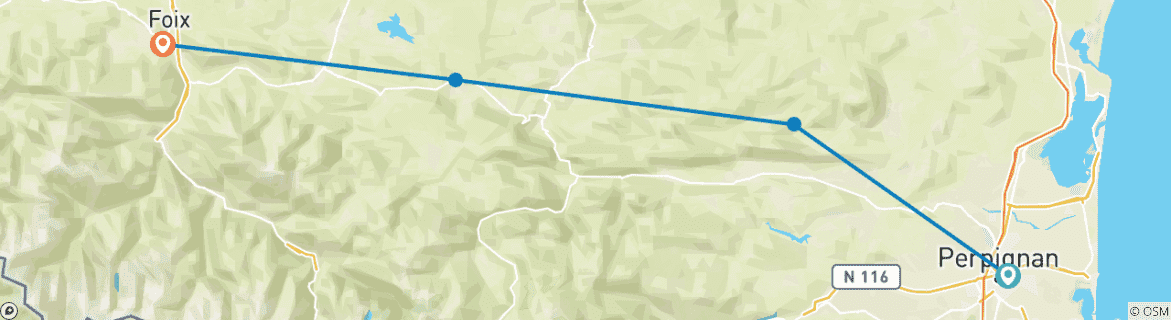 Map of The Crusader Trail - Cathar Castles Walk