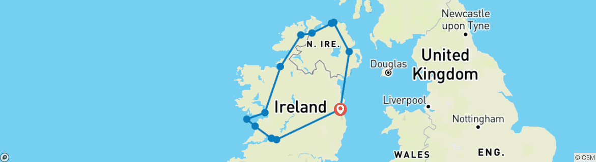 Kaart van Bellezas de Irlanda