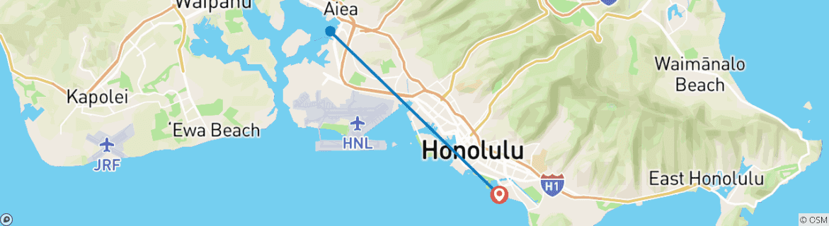 Foto van een kaart met de route van de rondreis