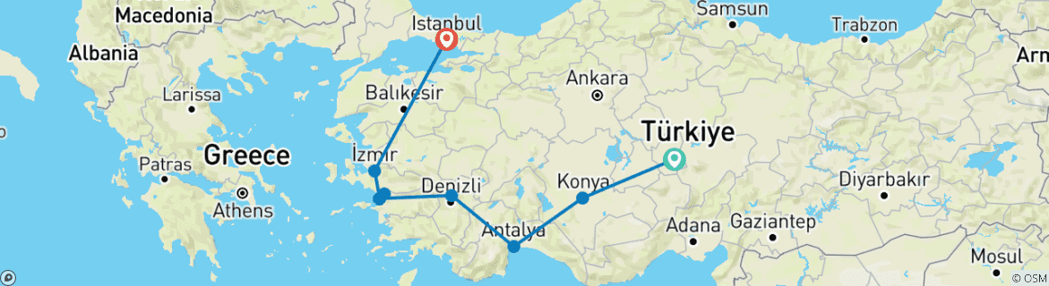 Imagen de un mapa que muestra la ruta del circuito
