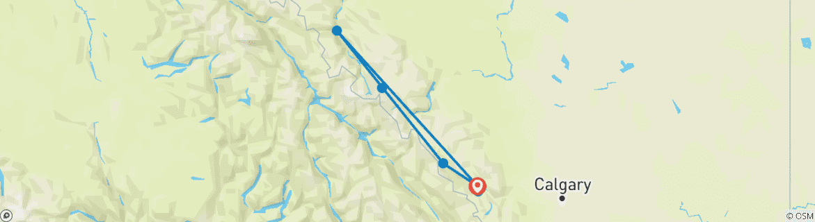 Foto van een kaart met de route van de rondreis