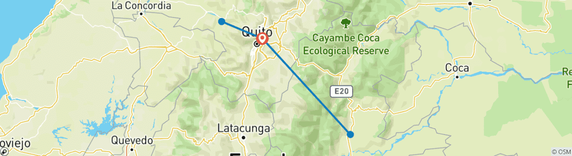 Image d'une carte montrant l'itinéraire du circuit