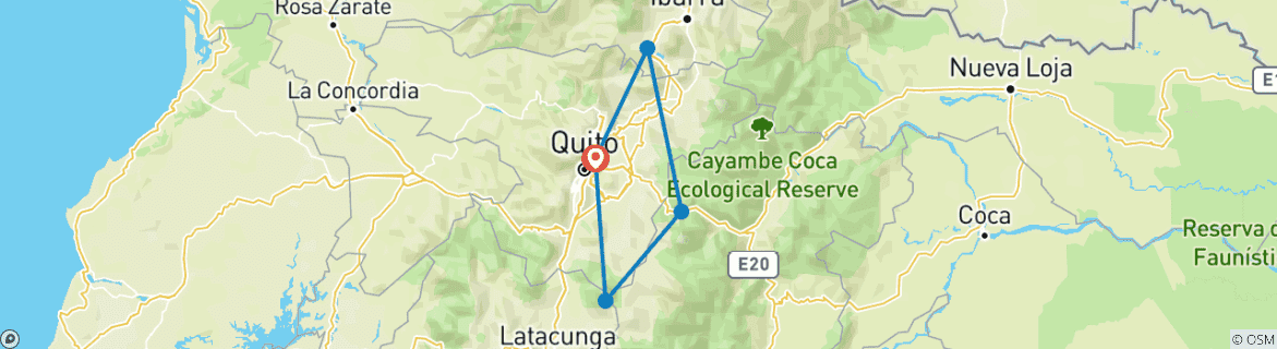 Karte mit der Reiseroute