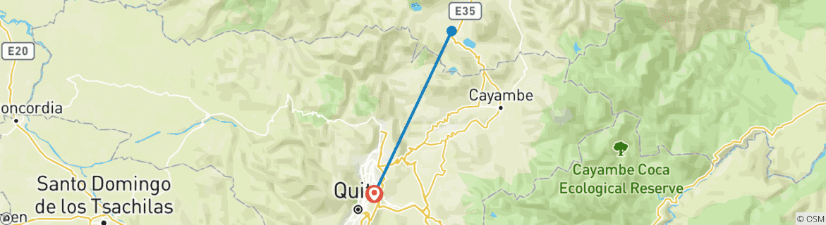 Karte mit der Reiseroute