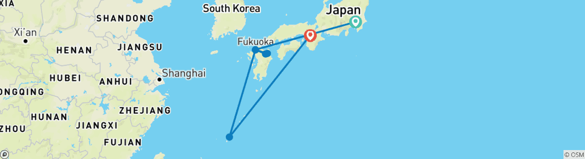 Carte du circuit Le Japon dévoilé : Des rues de Tokyo aux rivages d'Okinawa