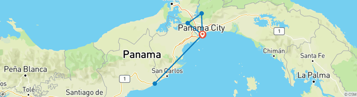 Karte mit der Reiseroute