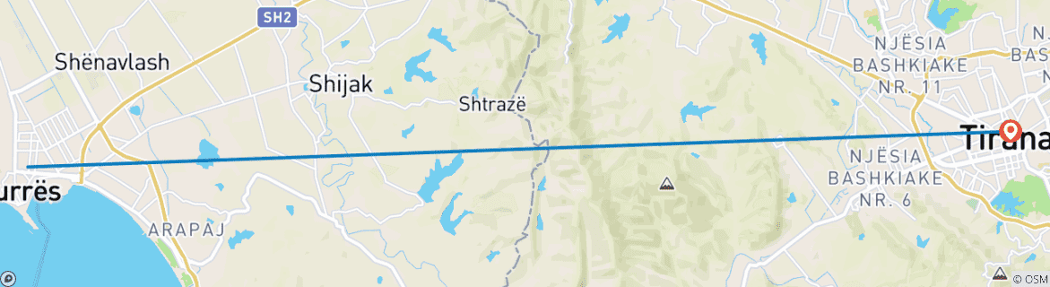 Karte mit der Reiseroute