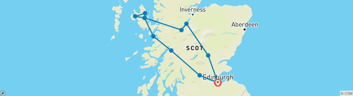 Image d'une carte montrant l'itinéraire du circuit