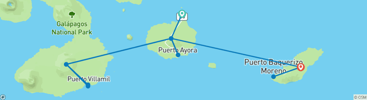 Image d'une carte montrant l'itinéraire du circuit