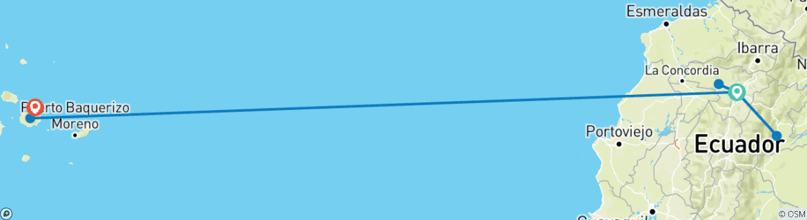 Image d'une carte montrant l'itinéraire du circuit