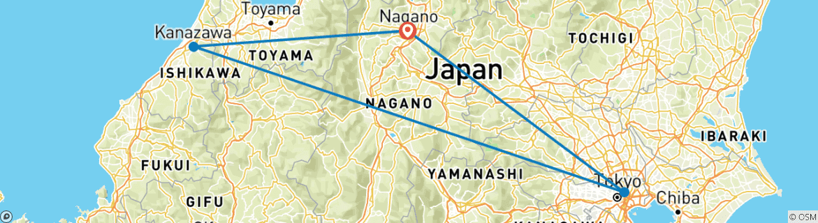 Image d'une carte montrant l'itinéraire du circuit