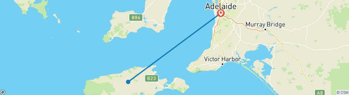 Image d'une carte montrant l'itinéraire du circuit