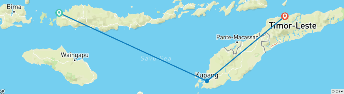 Image d'une carte montrant l'itinéraire du circuit
