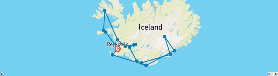 Image d'une carte montrant l'itinéraire du circuit