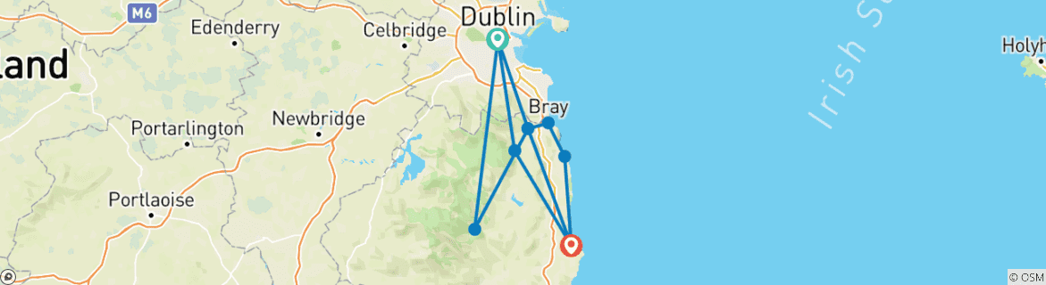 Karte mit der Reiseroute