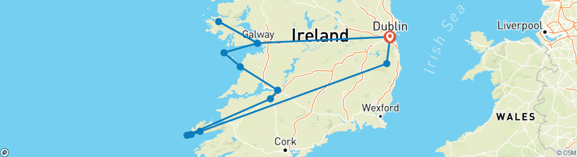 Karte mit der Reiseroute