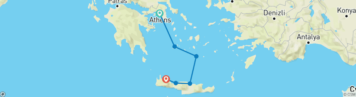 Image d'une carte montrant l'itinéraire du circuit