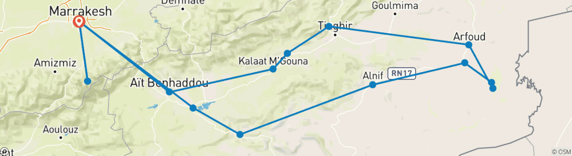 Imagen de un mapa que muestra la ruta del circuito