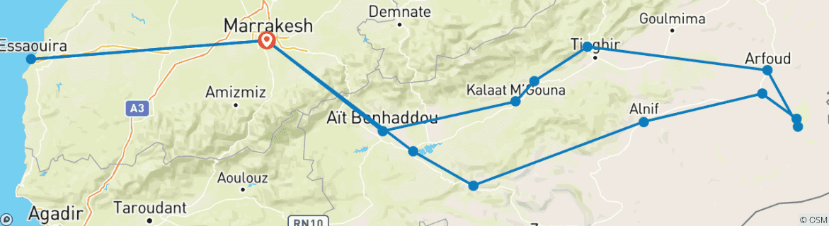 Imagen de un mapa que muestra la ruta del circuito