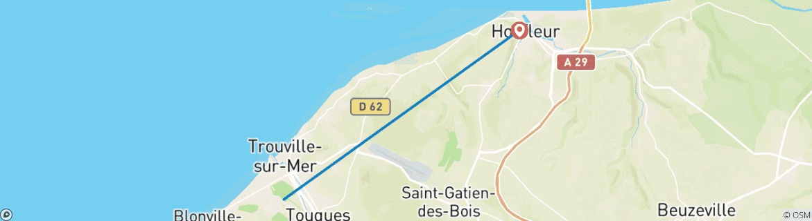 Karte mit der Reiseroute