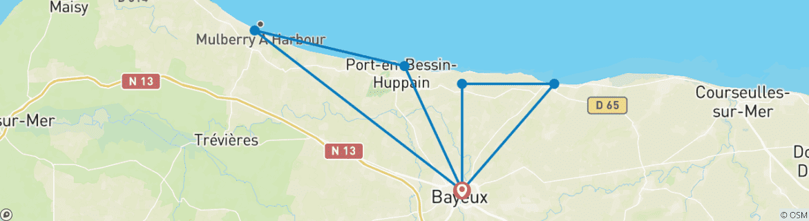 Karte mit der Reiseroute