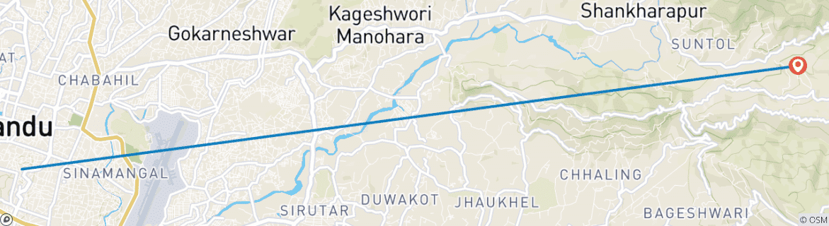 Karte mit der Reiseroute