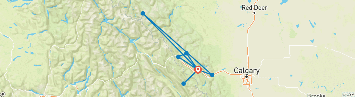 Image d'une carte montrant l'itinéraire du circuit