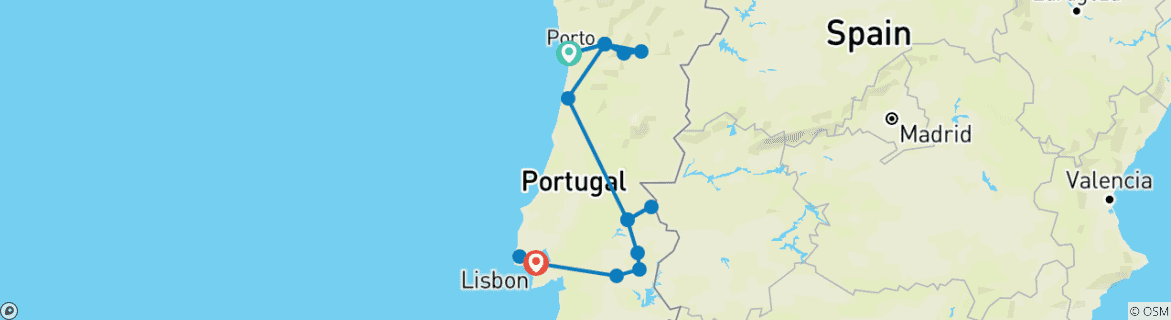 Image d'une carte montrant l'itinéraire du circuit