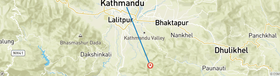 Image d'une carte montrant l'itinéraire du circuit