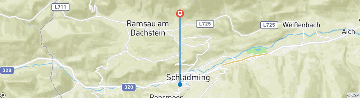 Image d'une carte montrant l'itinéraire du circuit