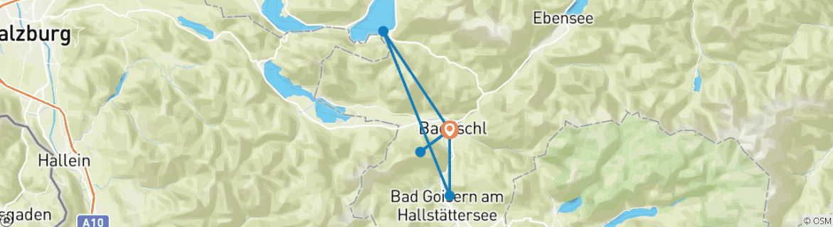 Karte mit der Reiseroute