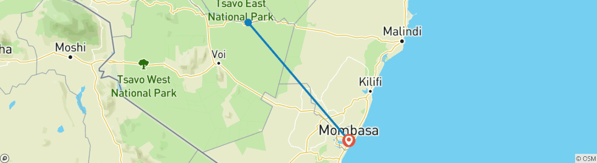 Image d'une carte montrant l'itinéraire du circuit