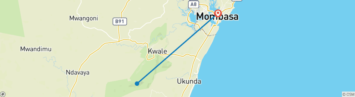 Image d'une carte montrant l'itinéraire du circuit