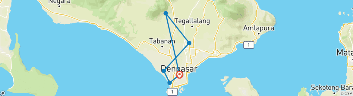 Mapa de Retiro de bienestar de 7 días en Bali