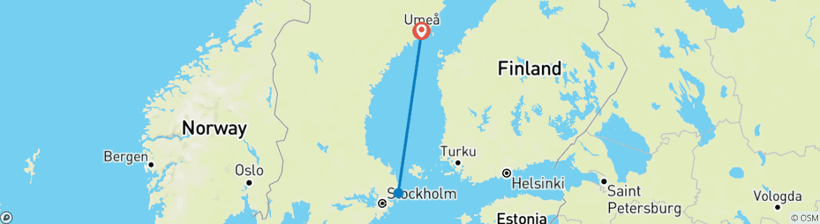 Karte mit der Reiseroute