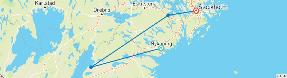 Karte mit der Reiseroute