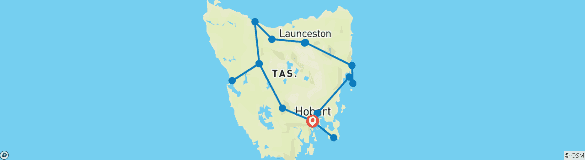 Image d'une carte montrant l'itinéraire du circuit