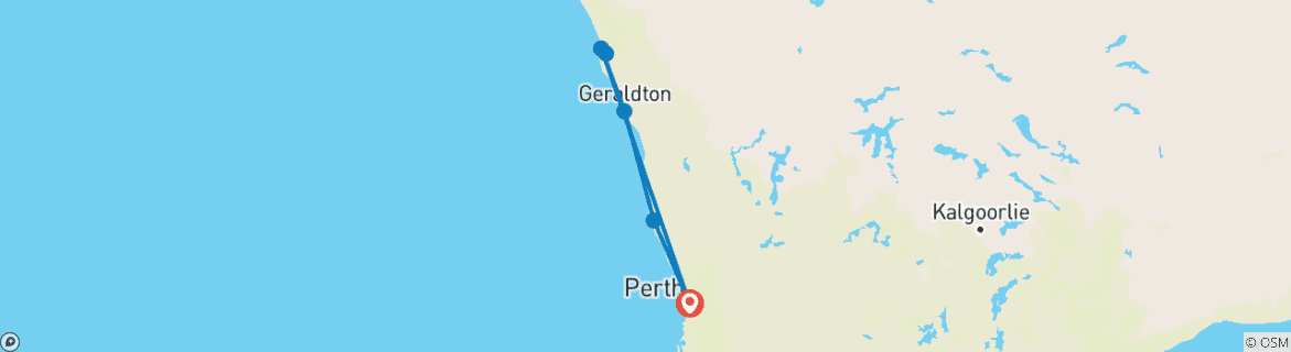 Image d'une carte montrant l'itinéraire du circuit