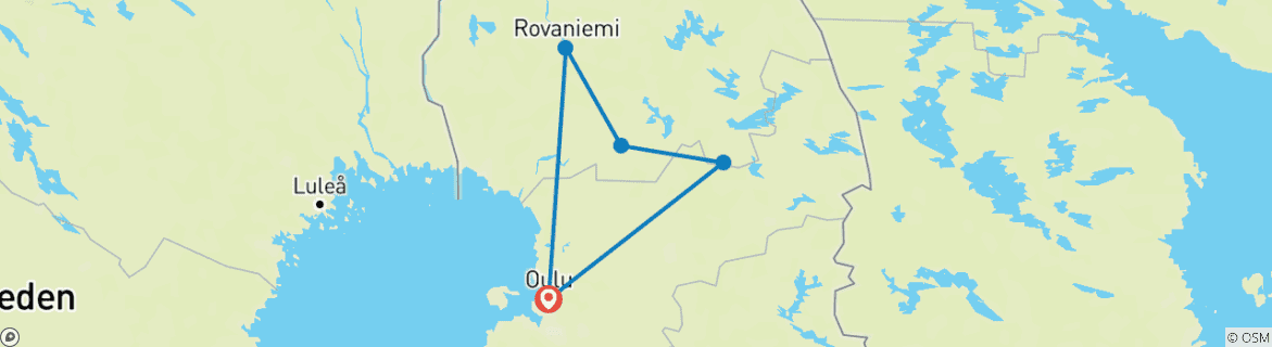 Karte mit der Reiseroute