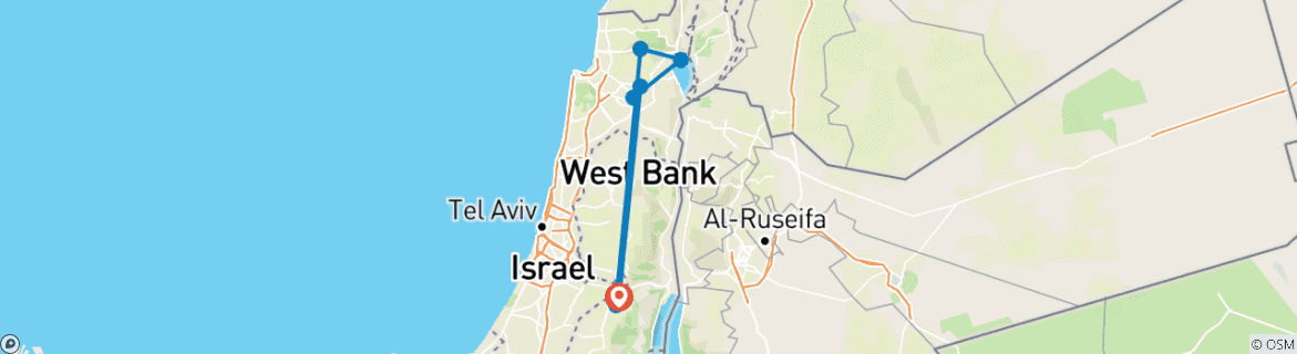 Image d'une carte montrant l'itinéraire du circuit