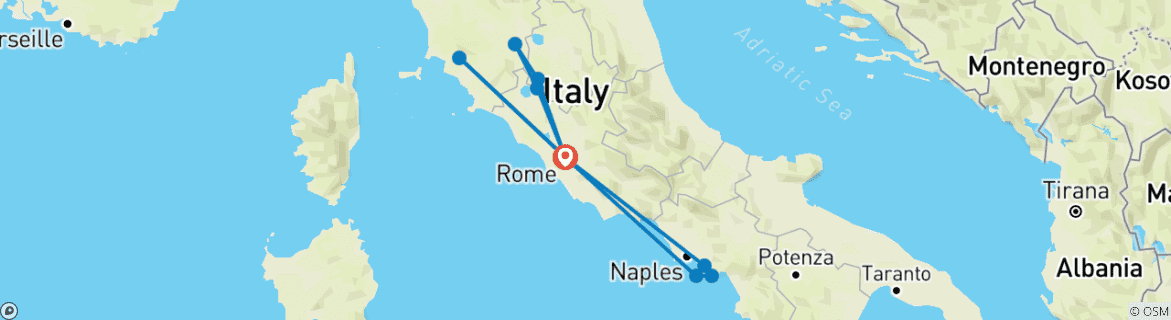 Image d'une carte montrant l'itinéraire du circuit