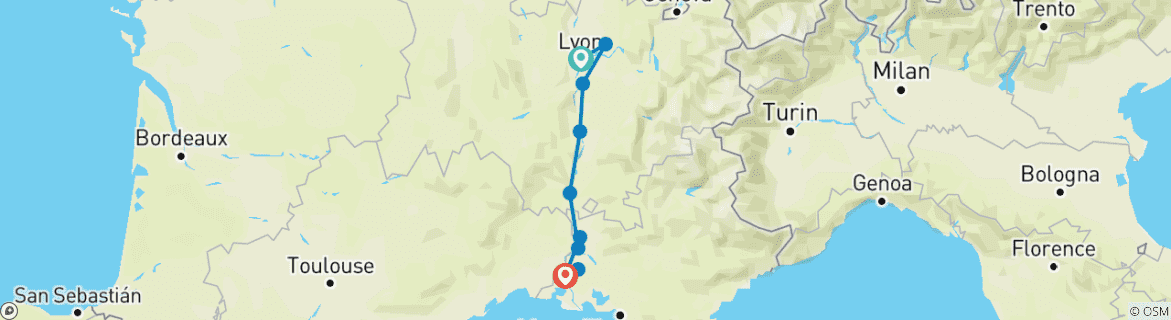 Imagen de un mapa que muestra la ruta del circuito