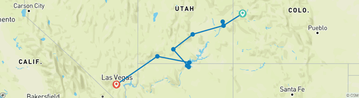 Image d'une carte montrant l'itinéraire du circuit