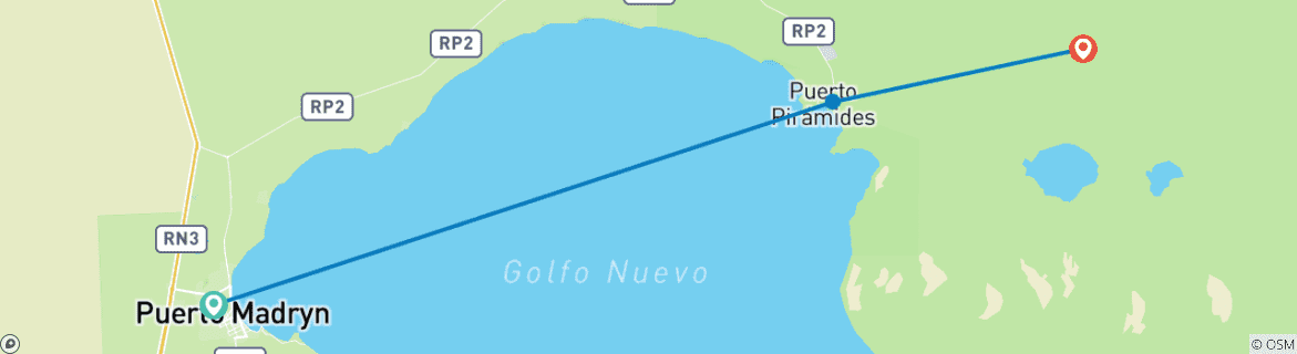 Image d'une carte montrant l'itinéraire du circuit