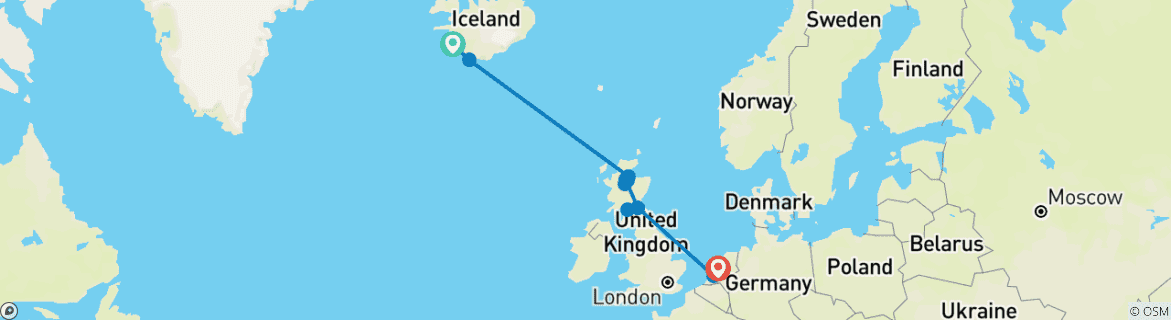 Image d'une carte montrant l'itinéraire du circuit